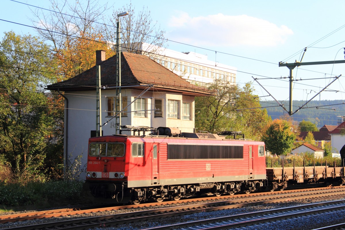 155 204-1 DB Schenker abgestellt in Kronach am 19.10.2014.