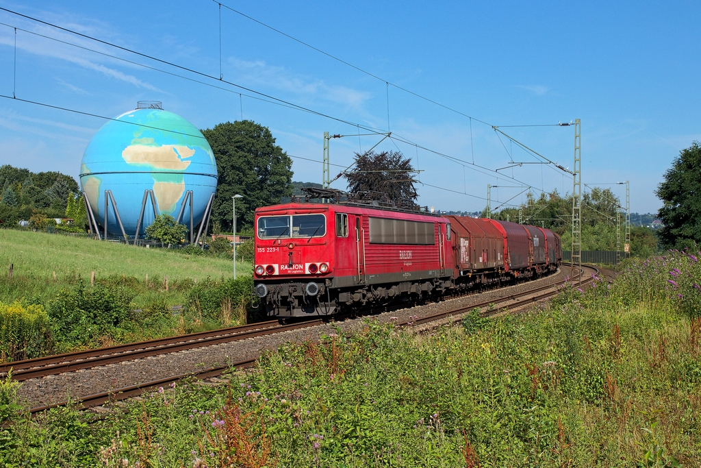 155 223 war am 24.7. unterwegs nach Hagen und passierte dabei auch den Gasometer in Wengern