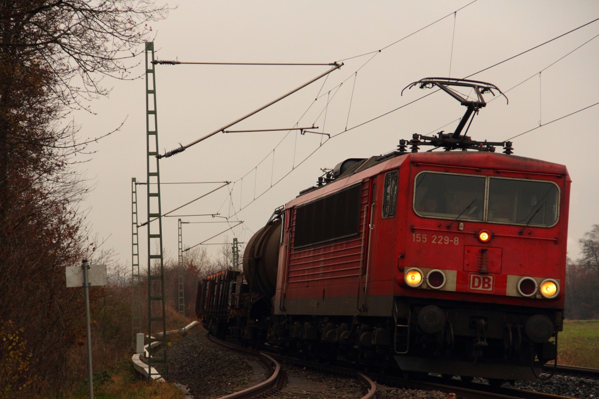 155 229-8 DB Schenker bei Redwitz am 29.11.2013. 