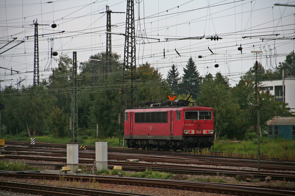 155 232-2 war am Nachmittag des 13.09.14 auf dem Weg vom offenburger Rangierbahnhof zum Betriebswerk, um dann dort abgestellt zu werden.