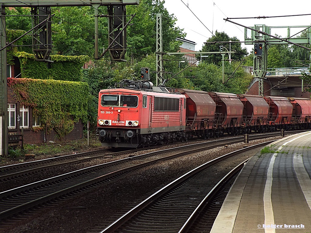 155 260-3 ist mit einen ganzzug am 04.09.13 durch hh-harburg gefahren 