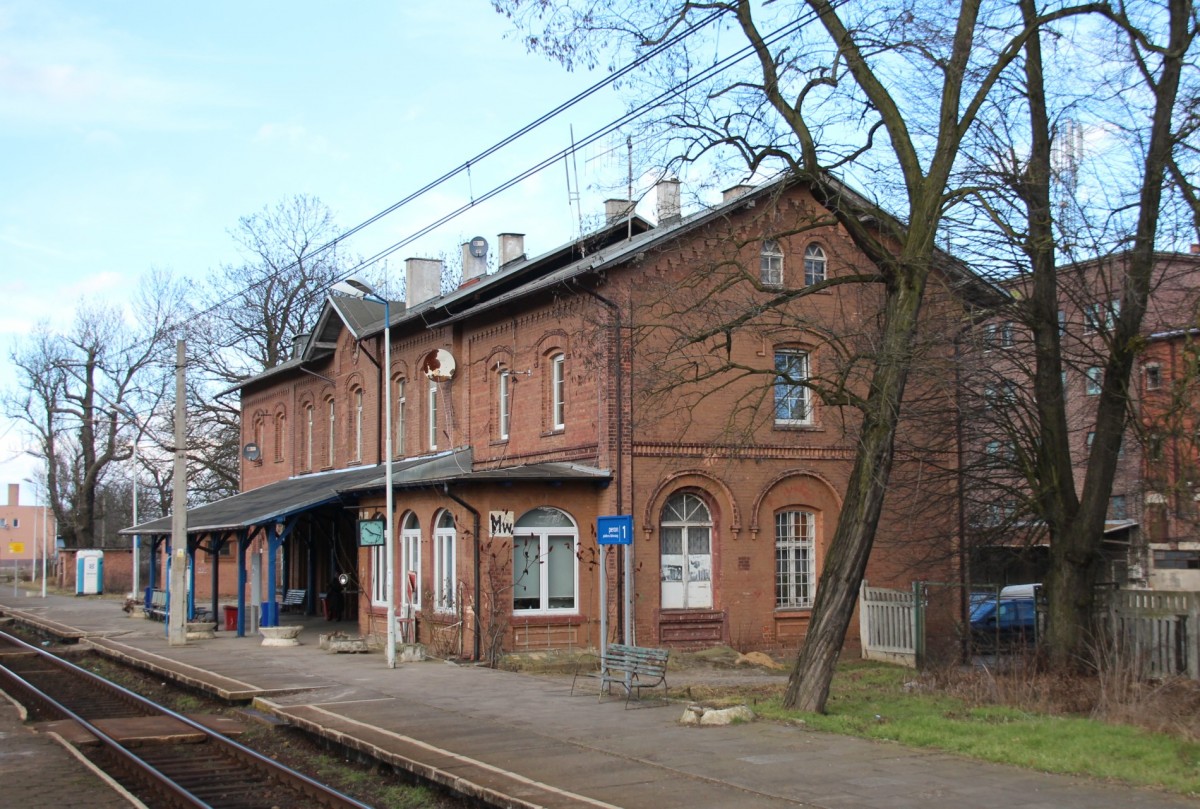 16.2.2014 Empfangsgebäude Mieszkowice / Bärwalde.