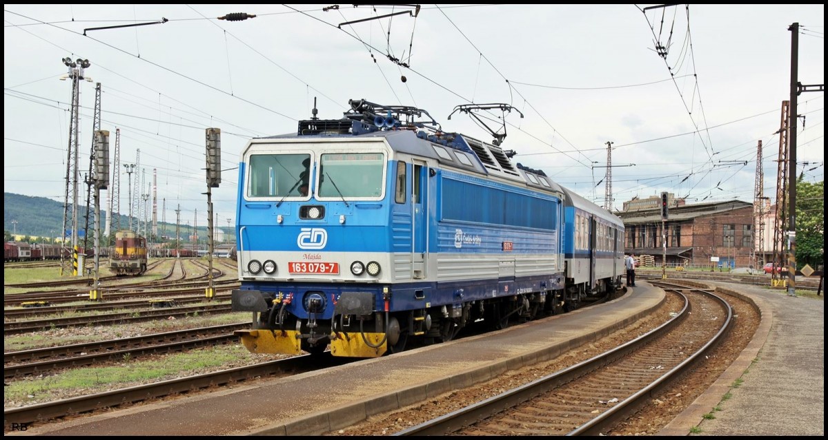 163 079 in Bahnhof Usti nad Labem zapad. Aufgenommen 05.05.2013