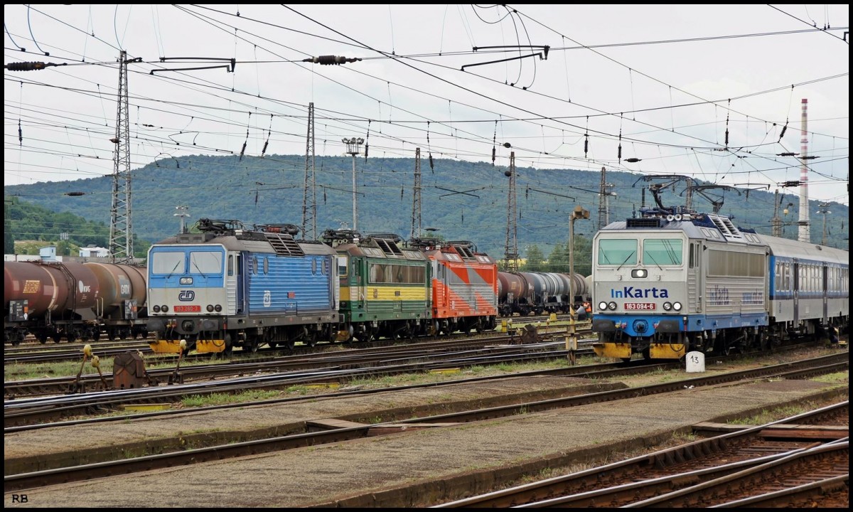 163 094 im Bahnhof von Usti nad Labem zabad. Aufgenommen am 25.06.2012