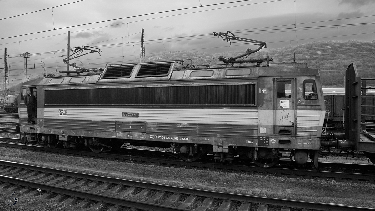 163 233-0 bei der Durchfahrt in Usti nad Labem. (April 2017)