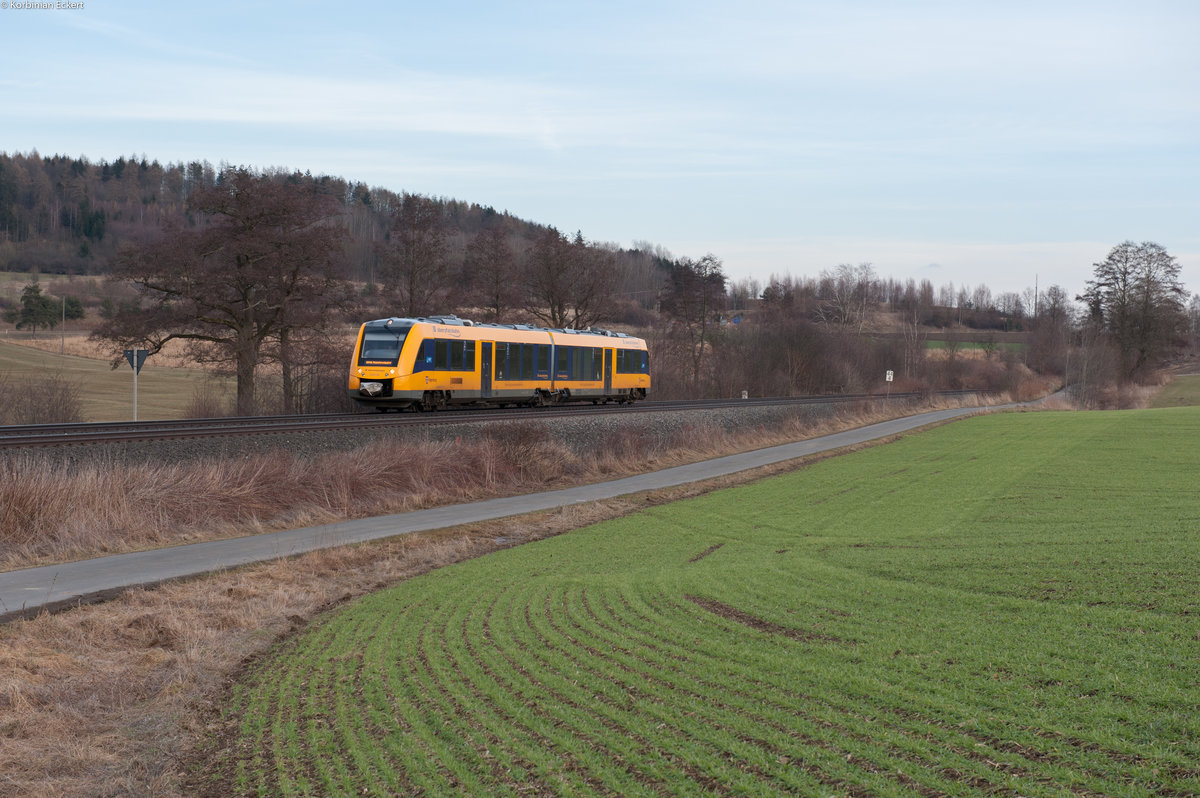 1648 708 als OPB 79732 von Regensburg Hbf nach Marktredwitz bei Lengenfeld, 25.02.2017