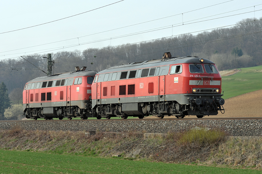 17.03.2017 Streckenabschnitt Uhingen 218 491-9 & 218 343-2
