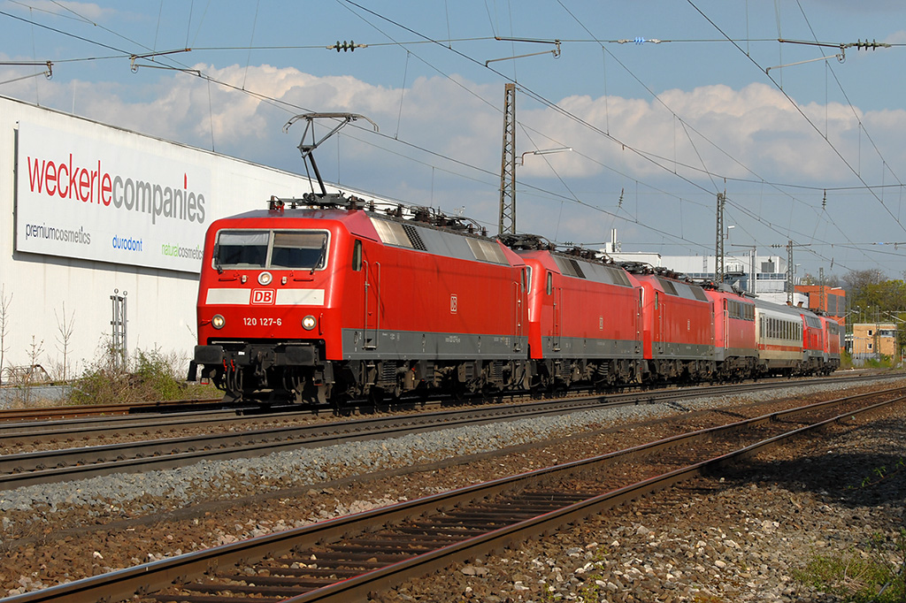 17.04.2018 Eislingen Bahnhof 120 127-6, 120 133-3, 120 137-5, 115 198-4, 218 431-5 & 111 078-2