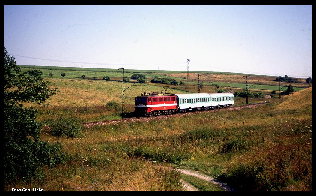 171002 mit RB nach Elbingerode am 20.8.1996 um 10.58 Uhr bei Hüttenrode.