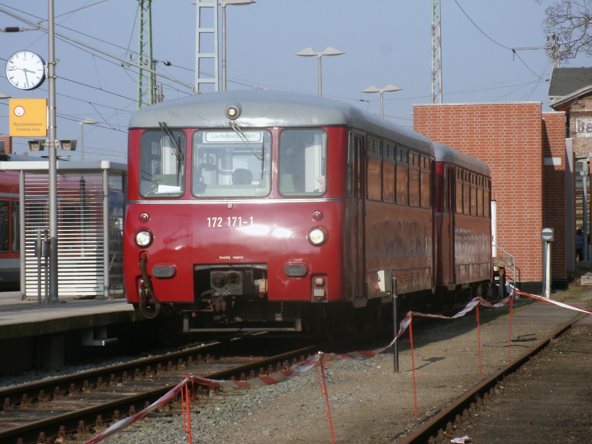 172 171/132 nach Lauterbach Mole,am 03.März 2014,in Bergen/Rügen.