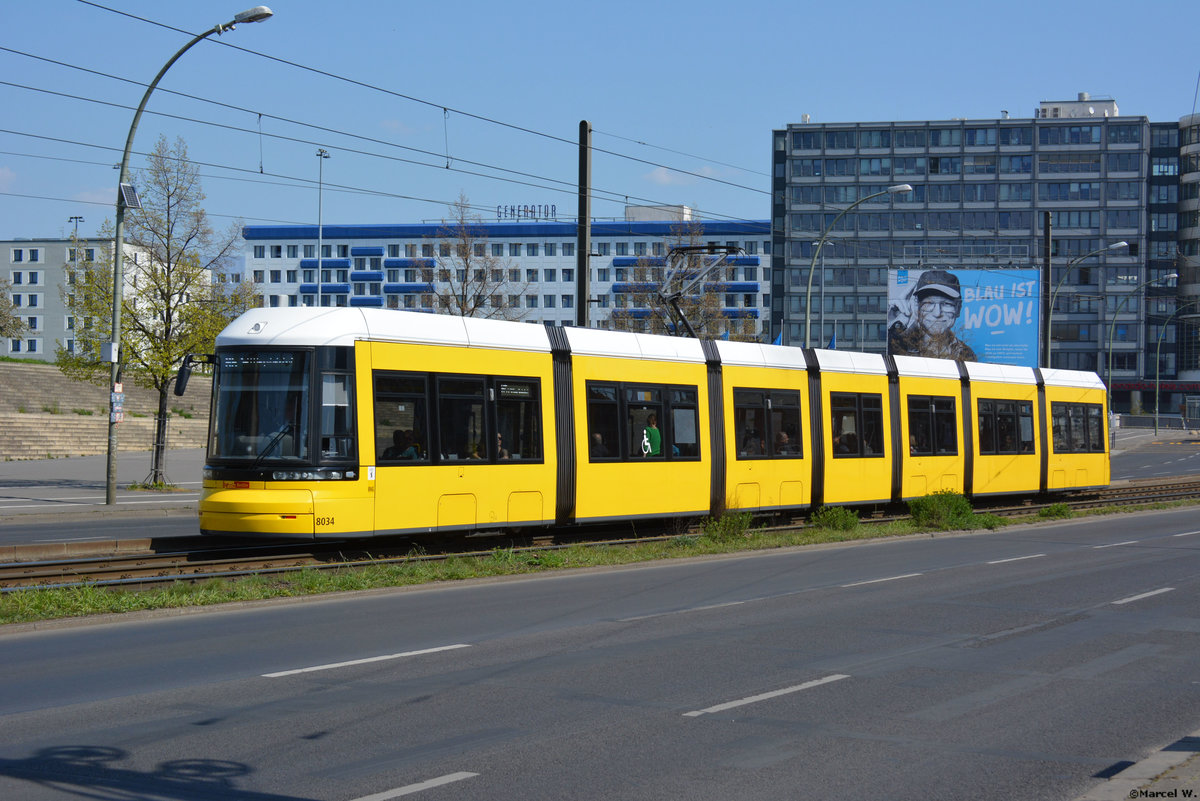 18.04.2019 | Berlin Pankow | BVG | Bombardier Flexity  8034  | 