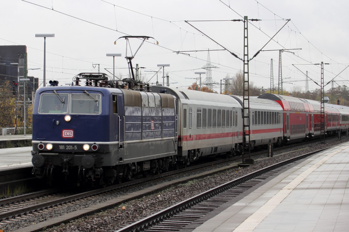 181 201-5 bei der Durchfahrt in Gelsenkirchen Hbf. 24.11.2013