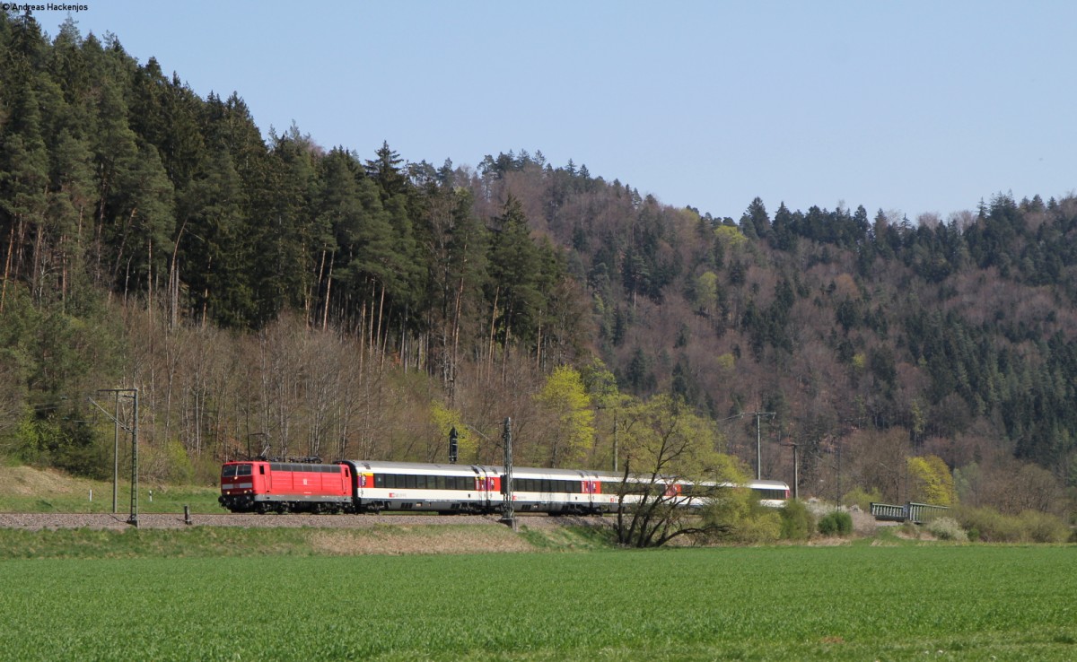 181 204-9 mit dem IC 280 (Zürich HB-Stuttgart Hbf) bei Neckarhausen 11.4.14