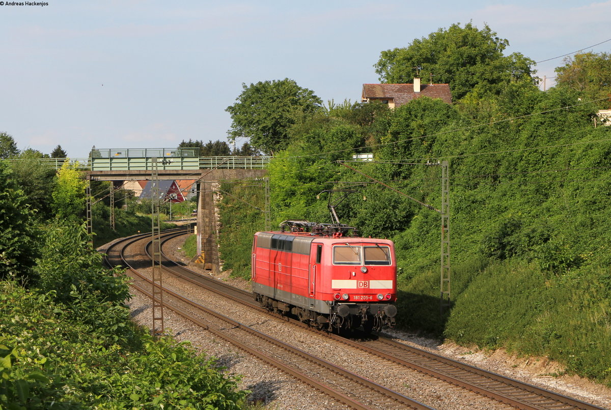 181 205-6 als PbZ 2462 (Basel Bad Bf-Frankfurt(Main)Hbf) bei Schallstadt 19.7.18