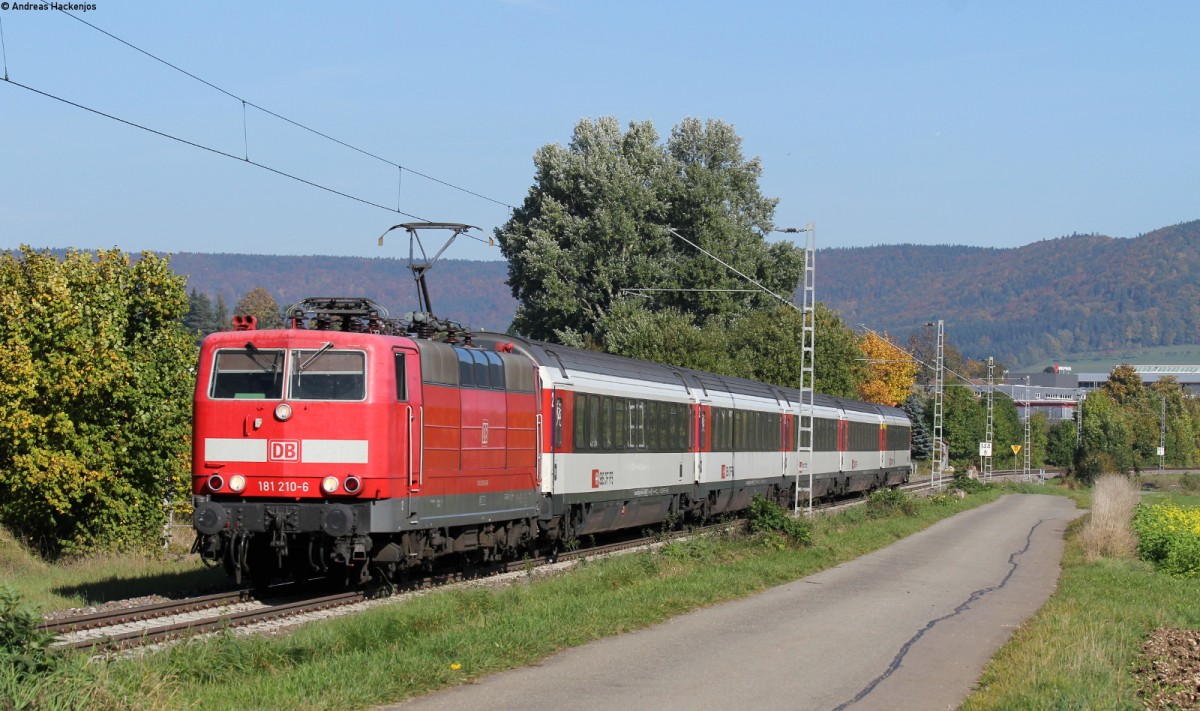 181 210-6 mit dem IC 183 (Stuttgart Hbf-Zrich HB) bei Weilheim 19.10.13