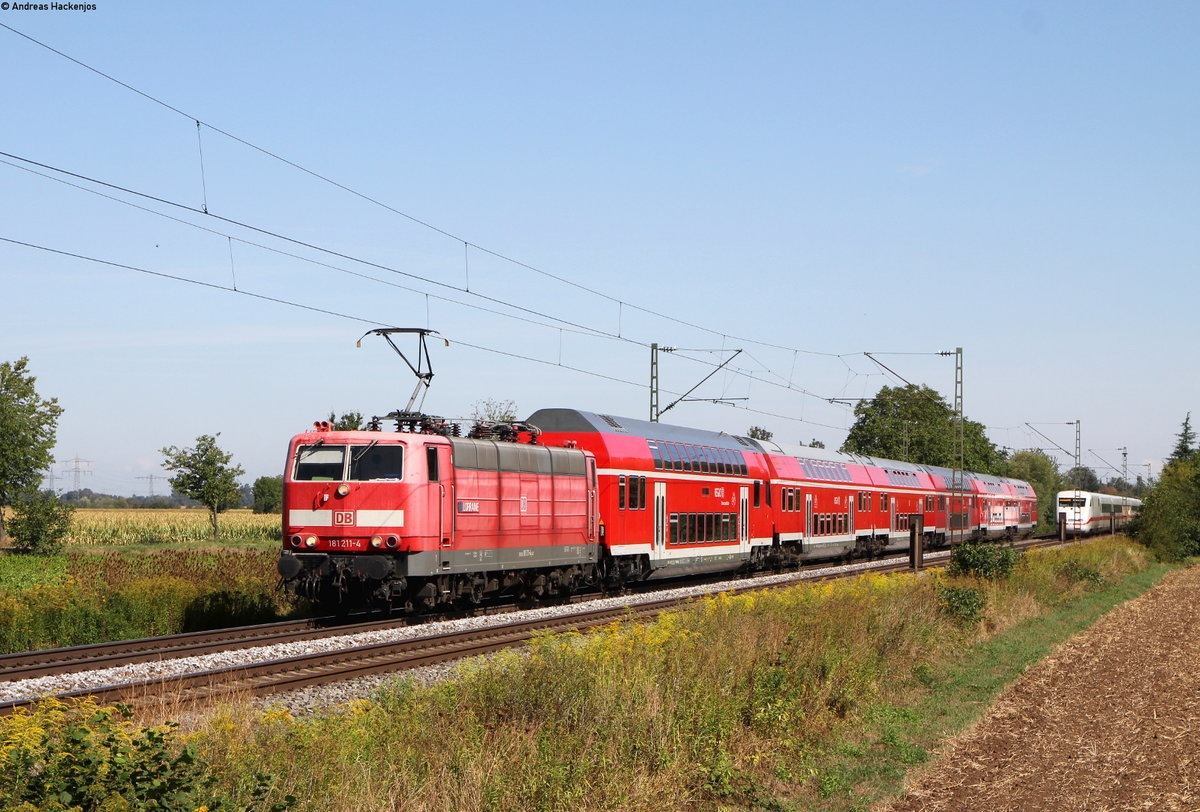 181 211-4  Lorraine  mit dem PbZ 2463 (Frankfurt(Main)Hbf-Basel Bad Bf) bei Riegel 26.8.18