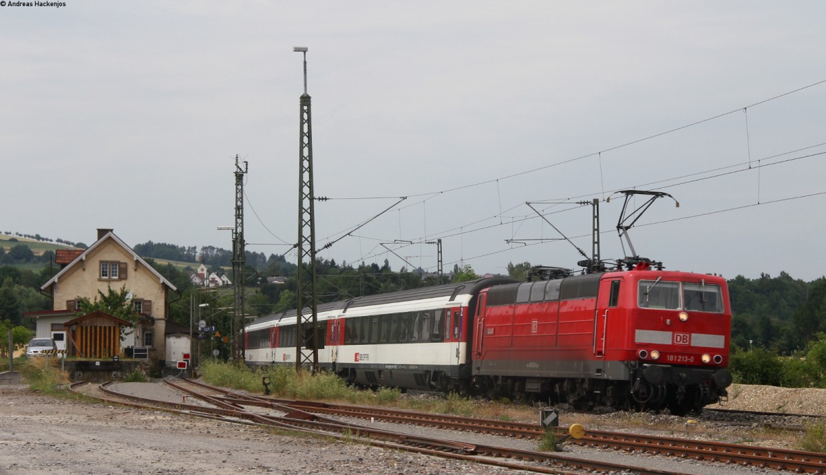 181 213-0  Saar  mit dem IC 187 (Stuttgart Hbf-Zrich HB) bei Welschingen 17.7.13