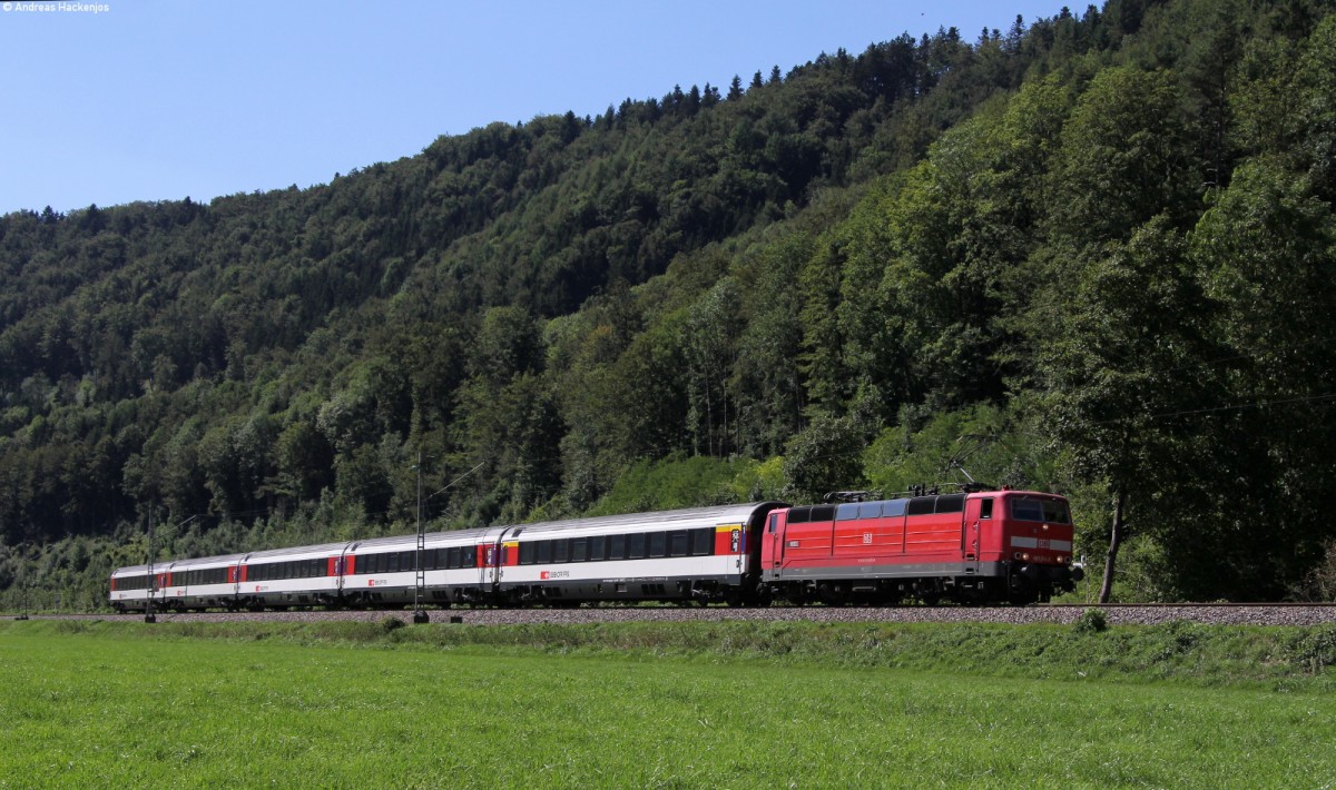 181 214-8  Mosel  mit dem IC 186 (Zrich HB-Stuttgart Hbf) bei Sulz 17.8.13