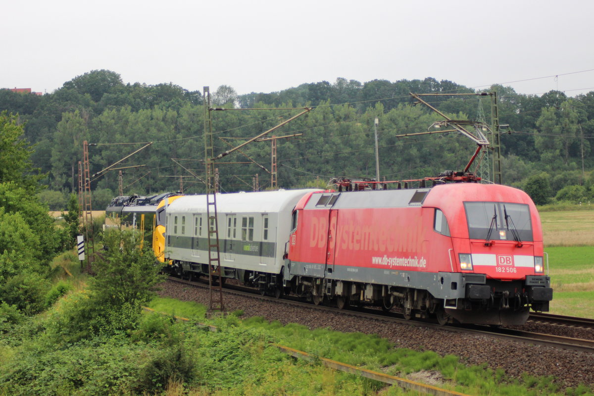 182 506 mit einer Überführung am 16.07.2019 bei Friedland Bahnbilder.de