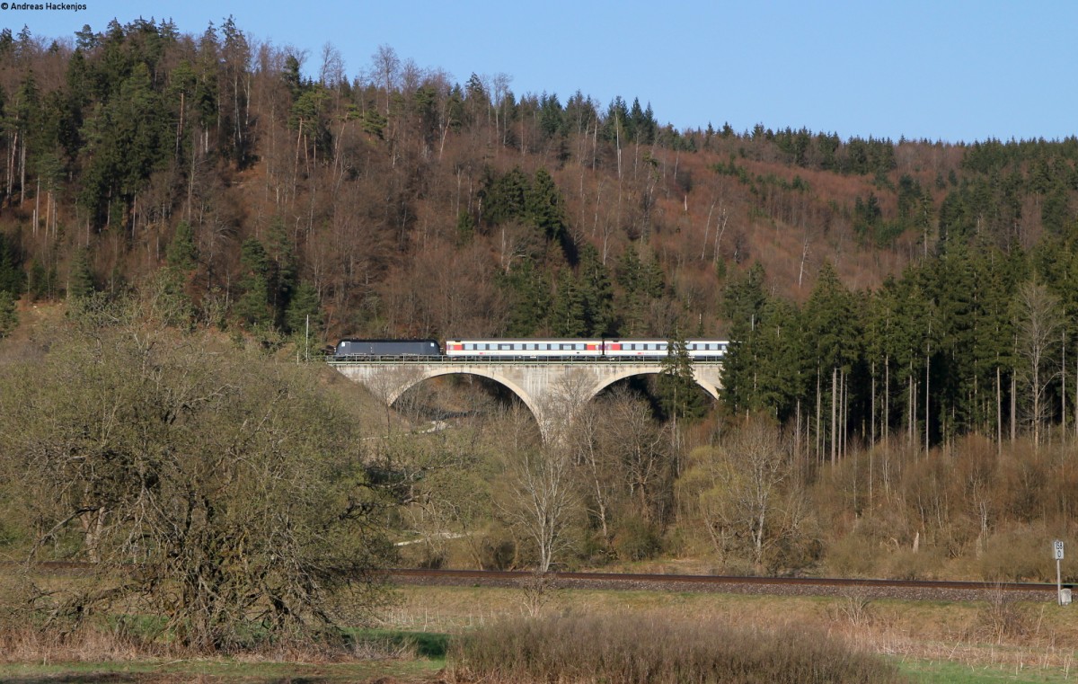 182 507-4 mit dem IC 182 (Zürich HB-Frankfurt(Main)Hbf) auf dem Einödviadukt 20.4.15
