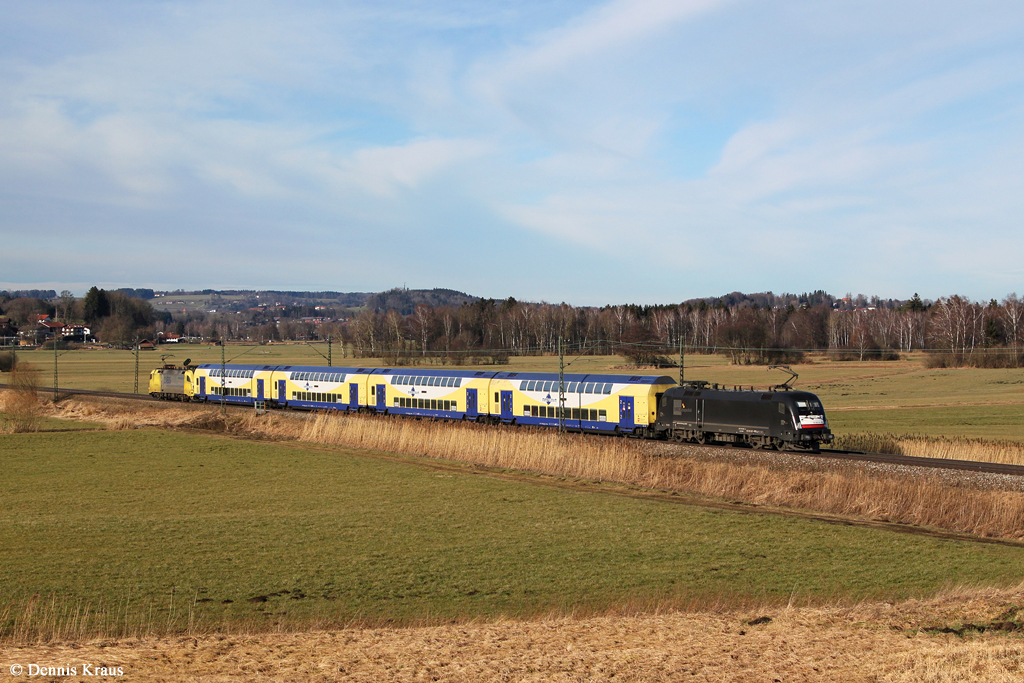 182 509 mit M 79019 am 06.01.2014 bei Bernau. Bahnbilder.de