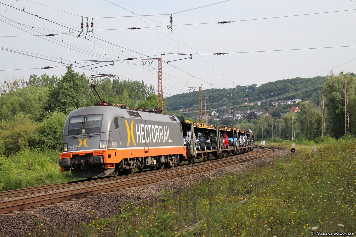 182 516 Hectorrail mit Autologistiker bei Kreiensen am 02.08.2017