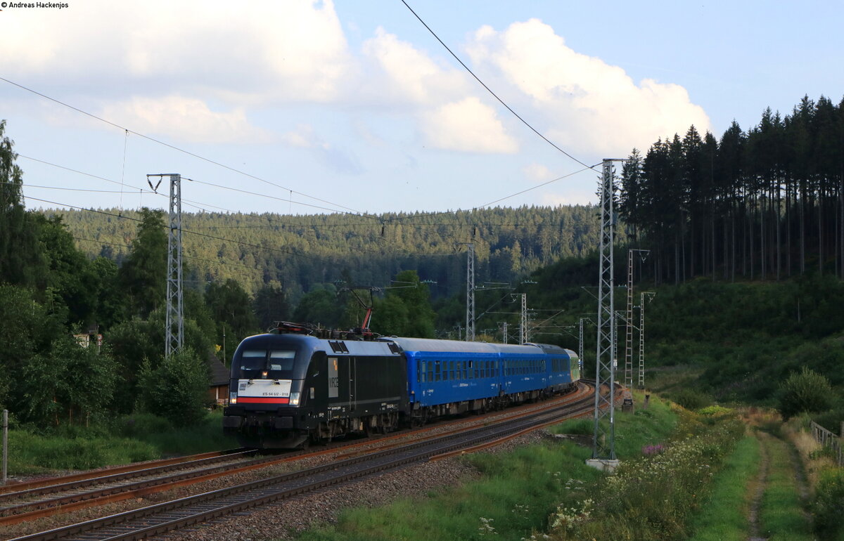 182 518-1 mit dem DPF 84141 (Radolfzell-Gemünden) bei Sommerau 13.8.21