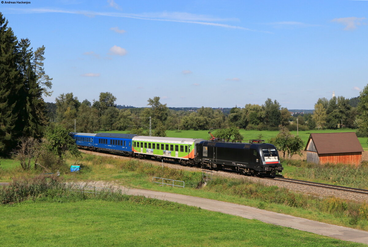 182 518-1 mit dem NEX89349 (Westerland(Sylt)-Radolfzell) bei Neufra 18.9.21