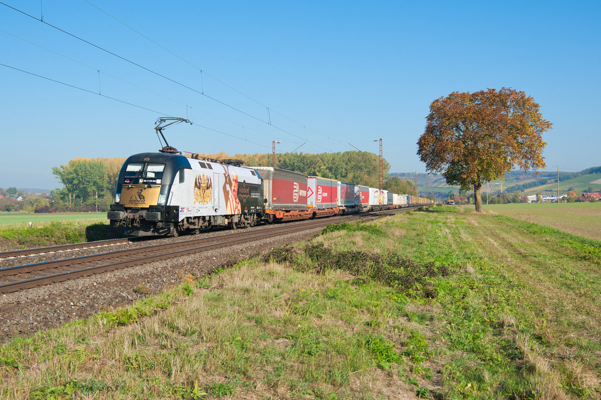 182 523  Kaiser Franz Josef  mit dem DGS 43109 von Hannover Linden Hafen nach Verona Q. E. bei Retzbach-Zellingen, 13.10.2018