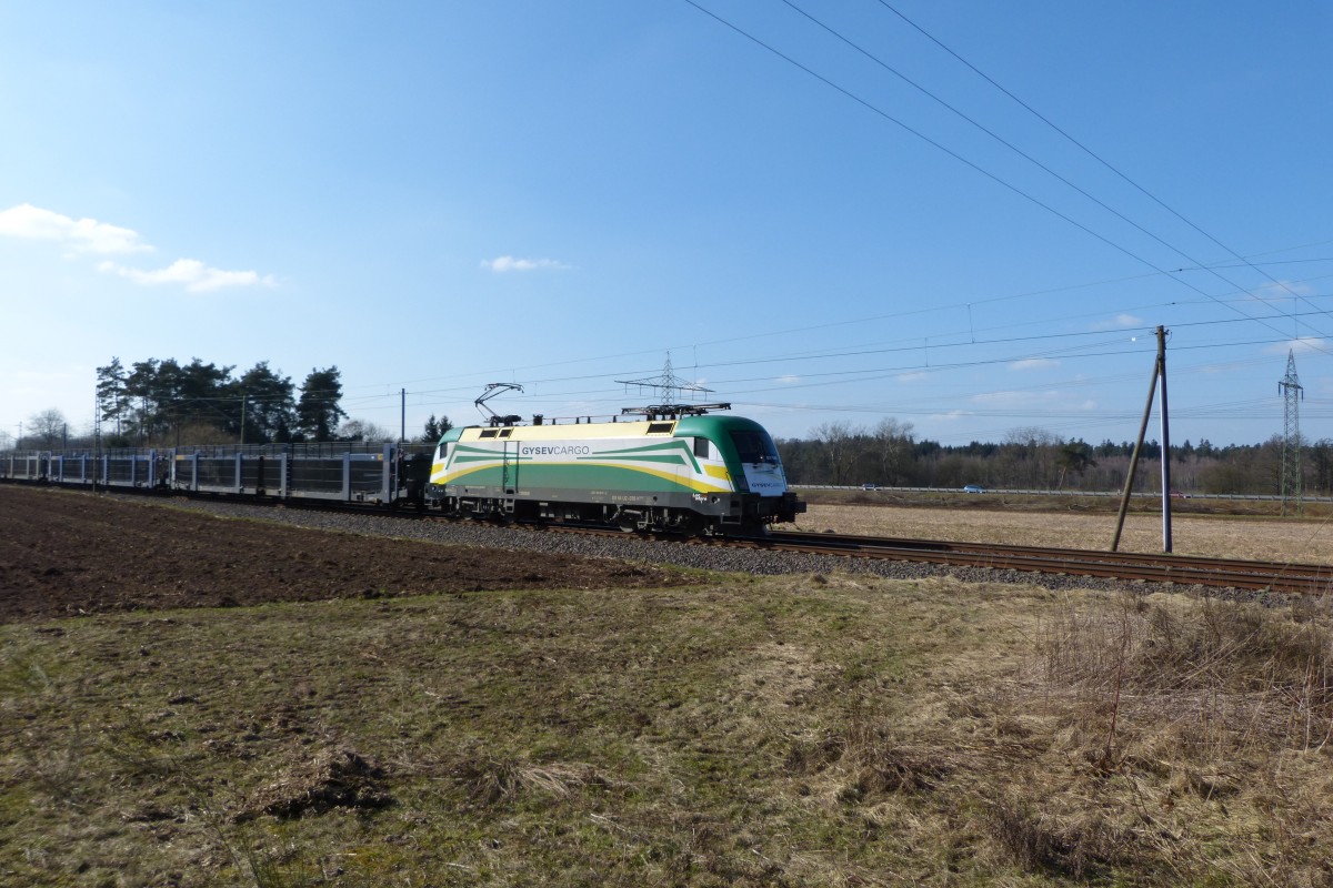 182 570 D-Dispo in den Farben der Gysev am 12.3.15 zwischen Homburg/Saar und Bruchmühlbach Miesau