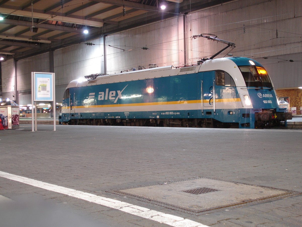 183 003 Taurus ALEX Arriva, Munchen Hbf August 2009 - Bahnvideos in Youtube - http://www.youtube.com/user/cortiferroviariamato/videos 09.04.2014 