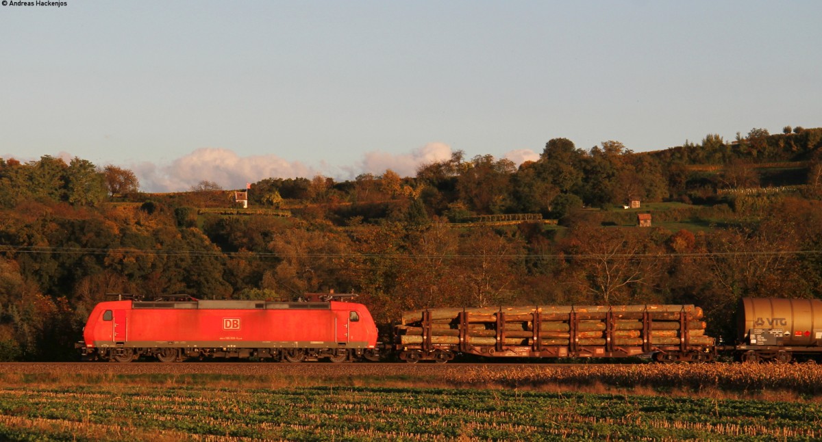 185 020-5 mit einem Mischer bei Riegel 24.10.13