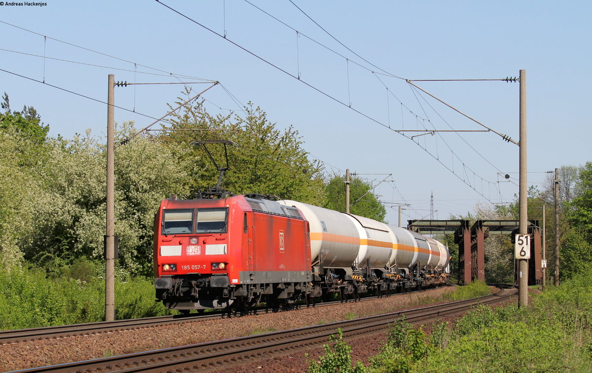 185 057-7 mit einem Gaszug bei Wierthe 7.5.16