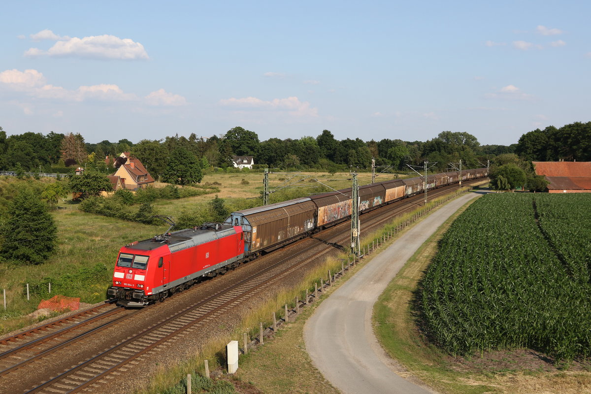 185 064 mit Schiebewandwagen am 26. Juni 2020 bei Langwedel.