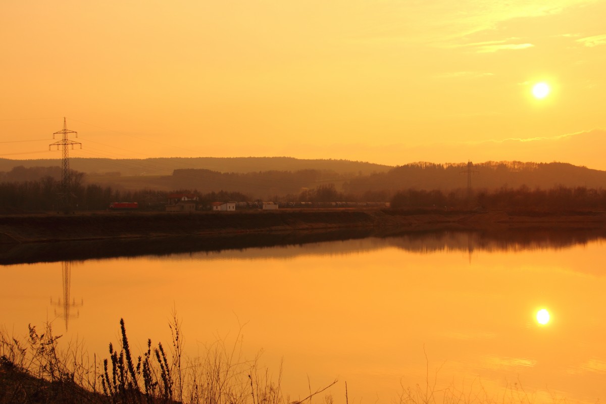 185 084-1 DB Schenker bei Trieb am 02.03.2014.