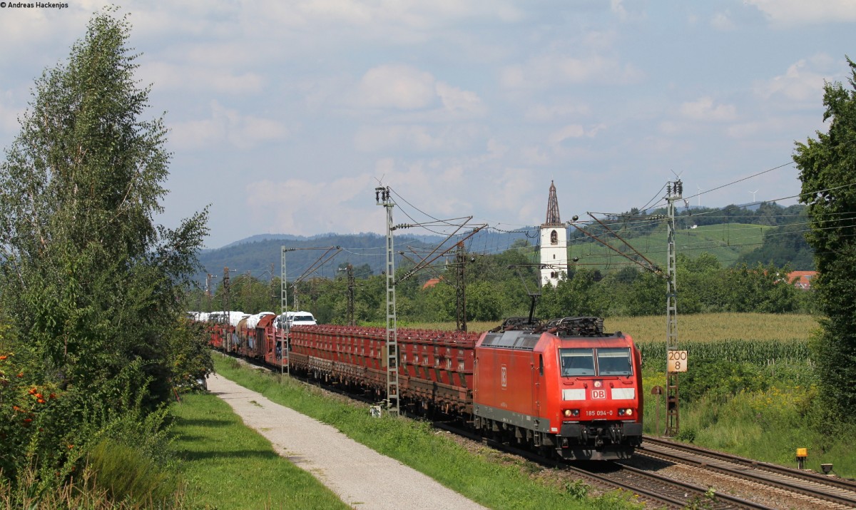 185 094-0 mit einem Mischer bei Denzlingen 1.8.14