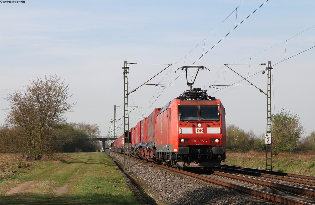 185 095-7 mit einem Winner KV Zug bei Forchheim 31.3.17