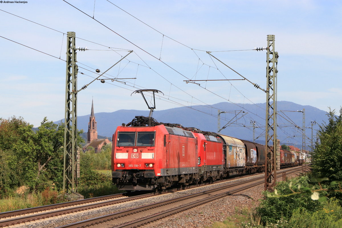 185 118-7 und 193 348-0 mit dem EZ ***** (Chiasso-Mannheim Rbf) bei Köndringen 23.7.20