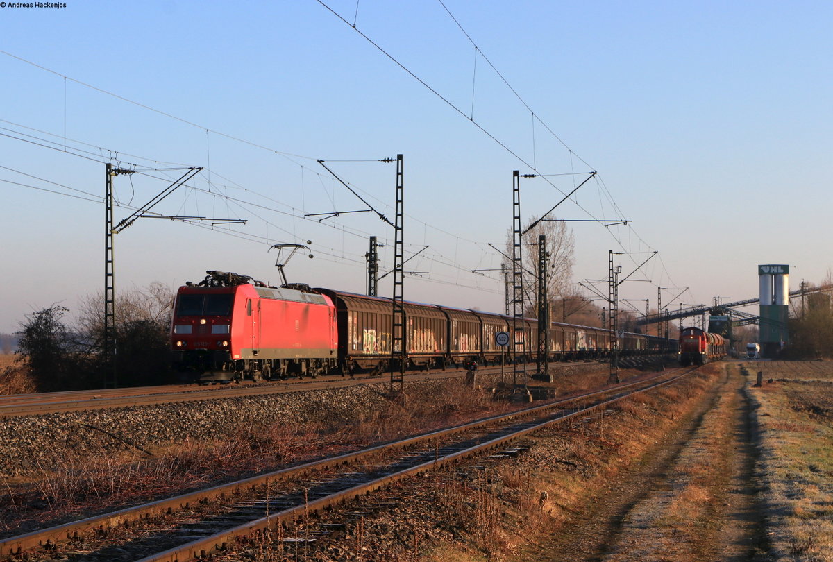 185 123-7 mit dem Gag 49063 (Offenburg Gbf-Buchs) bei Friesenheim 2.3.21