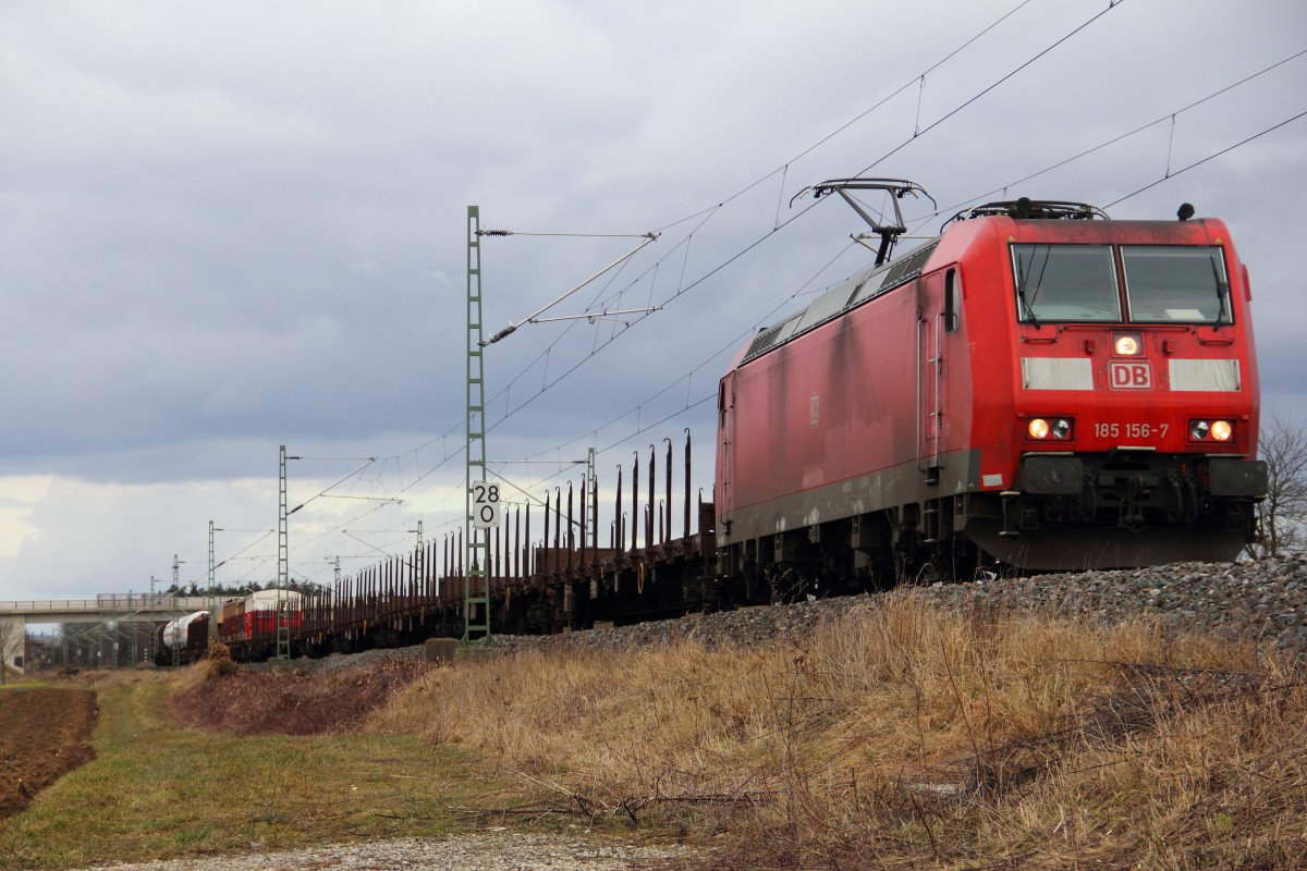 185 156-3 DB Schenker Rail bei Reundorf am 05.03.2015.