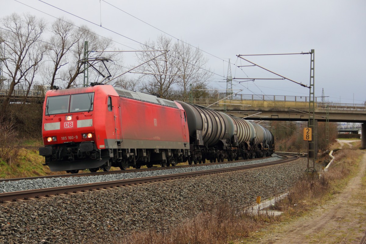 185 160-9 DB Schenker bei Redwitz am 07.02.2014.