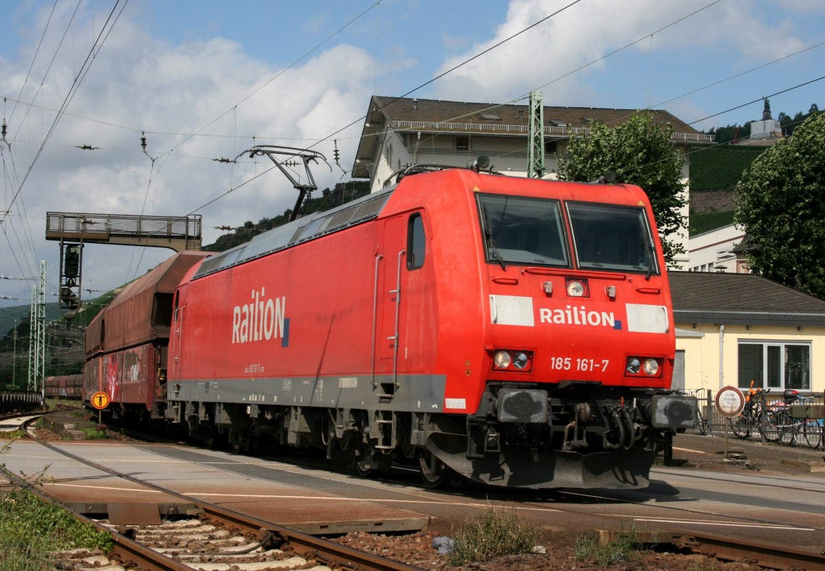 185 161 mit CFN 62647 (Bottrop Sd–Heilbronn Gbf) am 08.07.2011 in Rdesheim (Rhein)