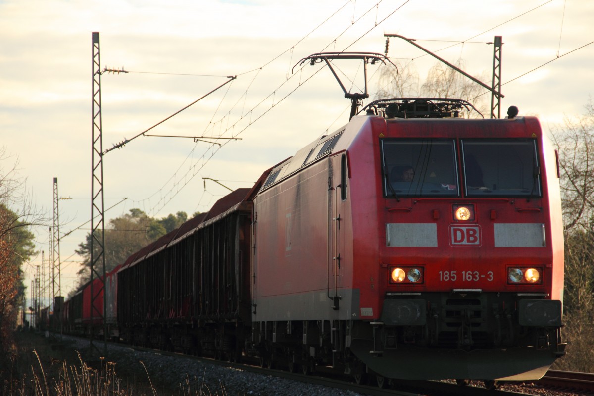 185 163-3 DB Schenker bei Strullendorf am 07.01.2014.