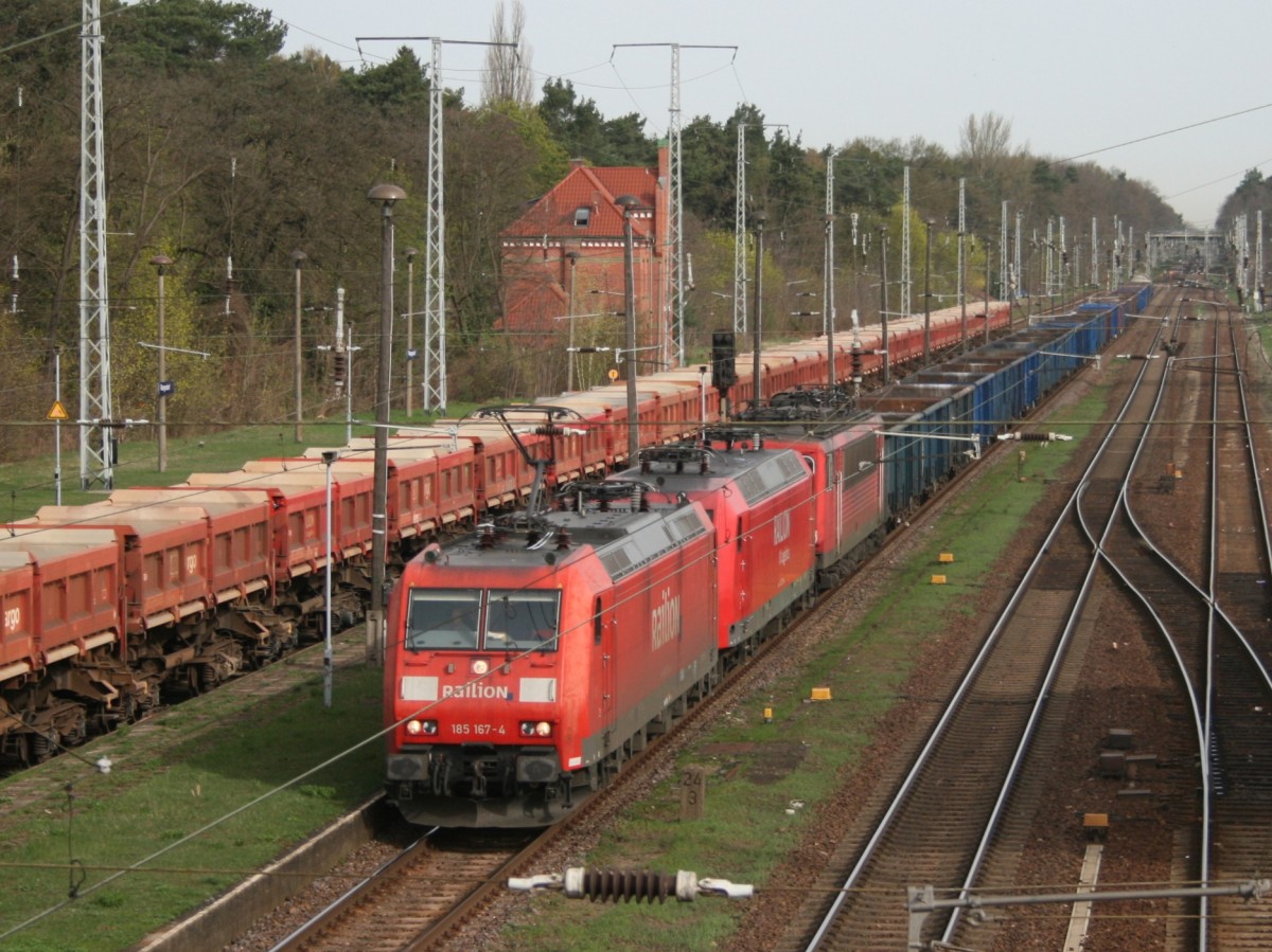 185 167 mit FE 45473 (Seddin–Tarnowskie Gory) am 11.04.2011 in Rangsdorf