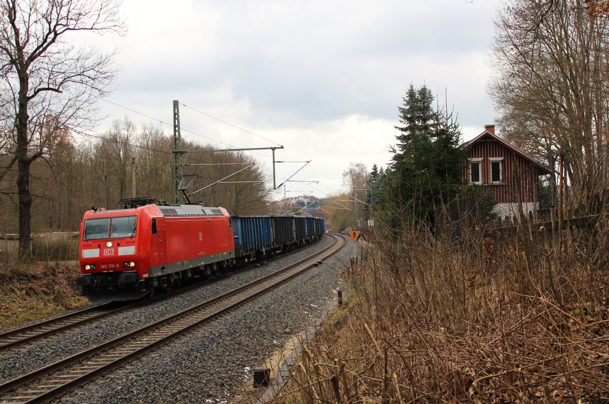 185 170 zu sehen am 03.03.16 mit dem 51715 in Plauen/V.