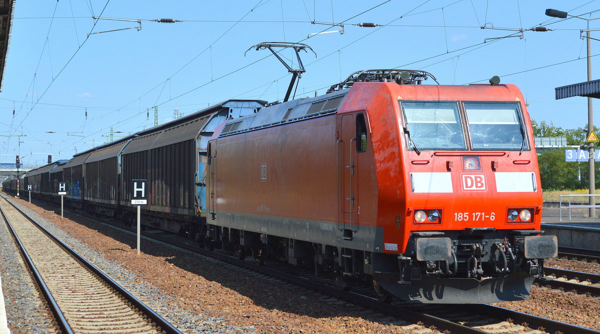 185 171-6 [NVR-Number: 91 80 6185 171-6 D-DB]  mit Ganzzug Schiebewandwagen am 07.08.18 Bf. Flughafen Berlin-Schönefeld.