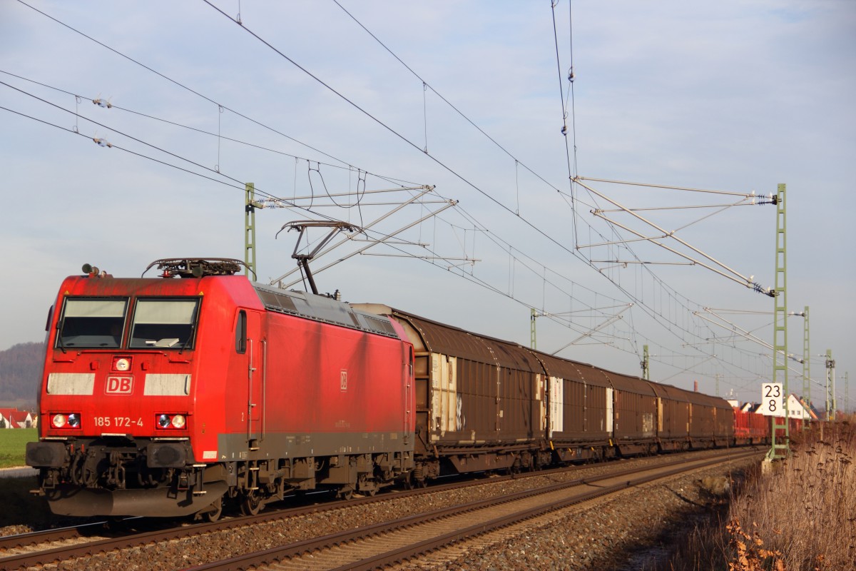 185 172-4 DB Schenker bei Staffelstein am 17.12.2013.