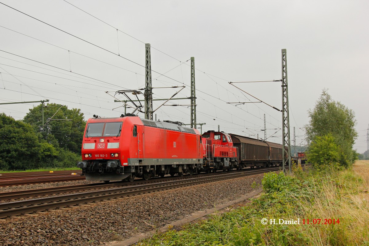 185 182-3 und 260 510-3 northrail Voith Gravita am 11.07.2014 in Köln Porz Wahn.