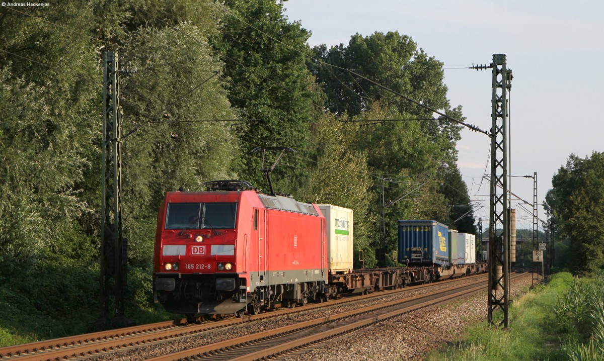 185 212-8 mit einem KV Zug bei Riegel 1.8.14