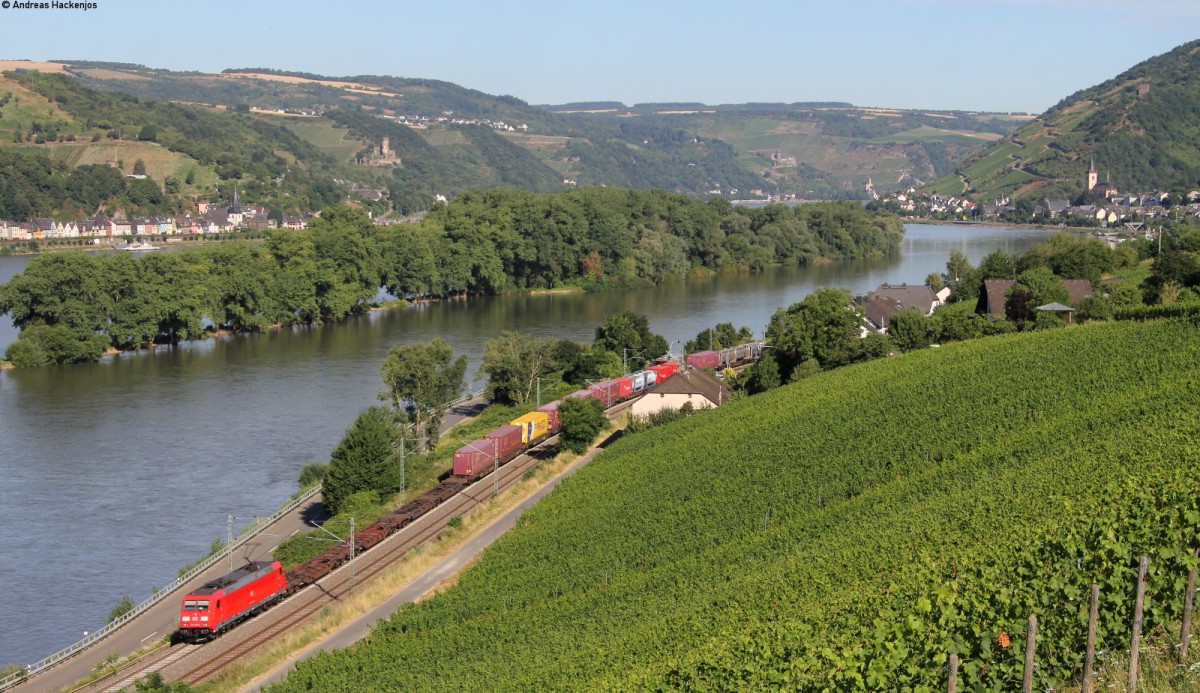 185 218-5 mit einem Containerzug bei Lorch 1.8.13